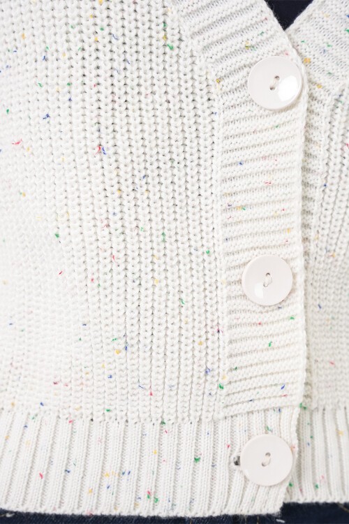 Kadın Crop Triko Hırka 15955 - Ekru