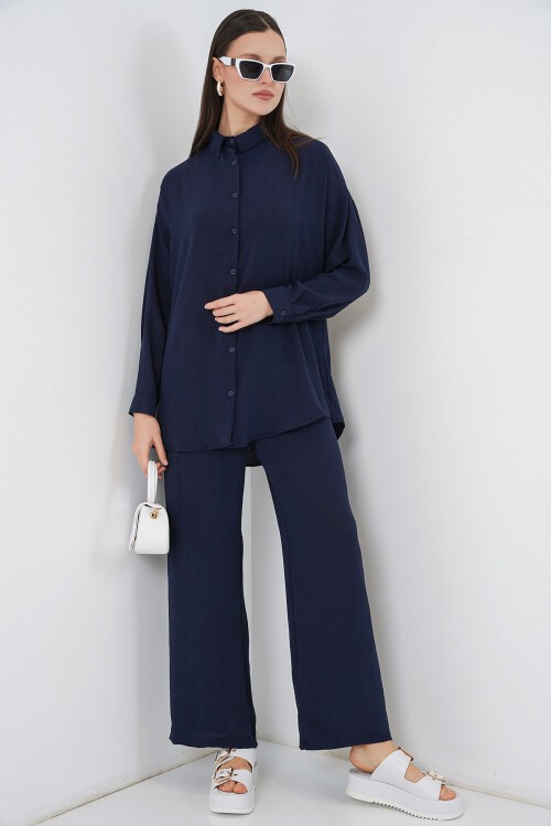 Kadın Gömlek Pantolon İkili Takım 30063 - Lacivert
