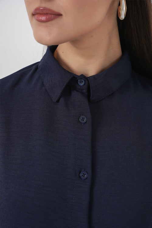 Kadın Gömlek Pantolon İkili Takım 30063 - Lacivert