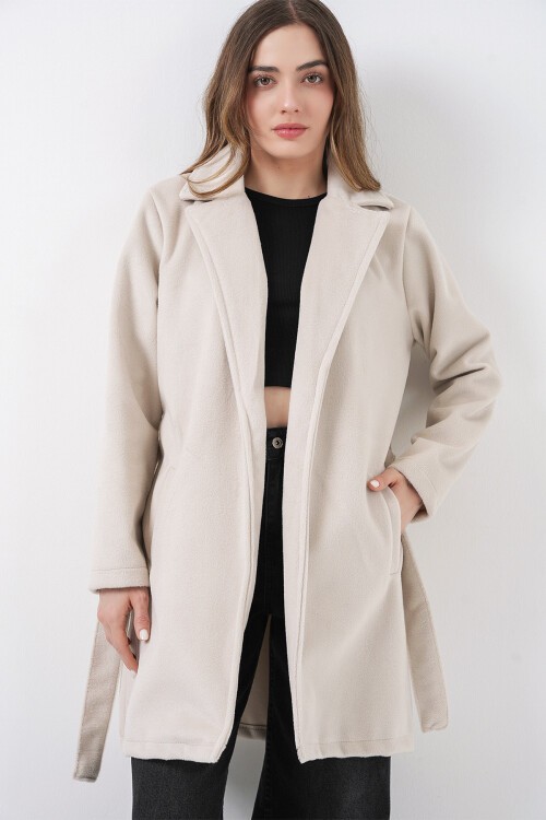 Kadın Kuşaklı Kaban 9171 - Ekru