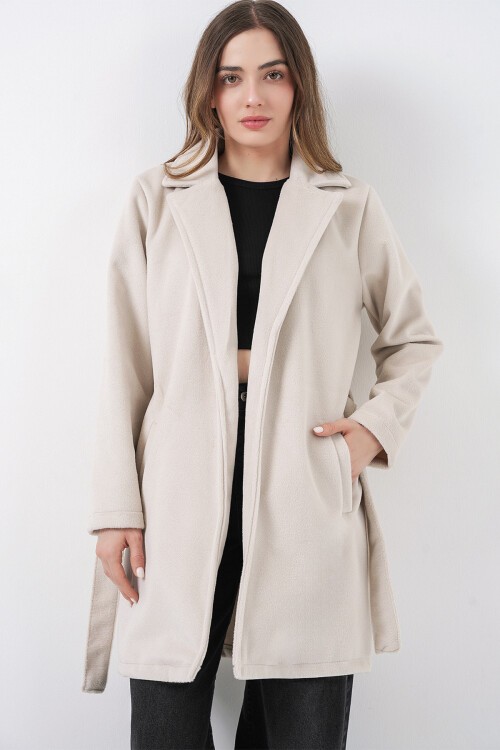 Kadın Kuşaklı Kaban 9171 - Ekru