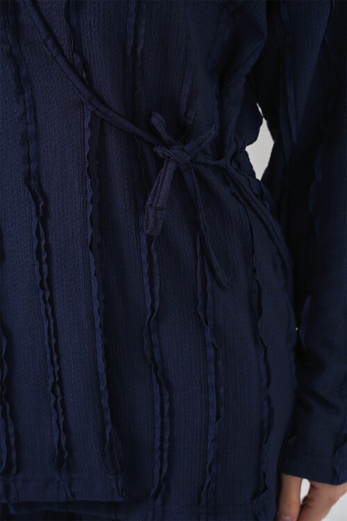 Kadın Örme Kimono Pantolon İkili Takım 30067 - Lacivert