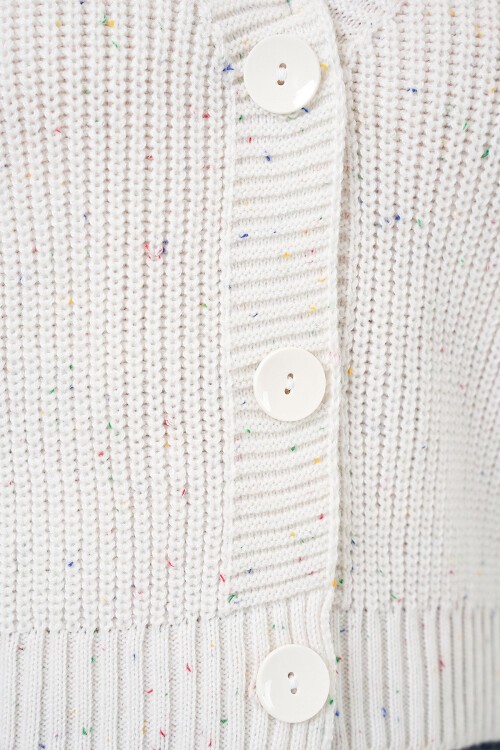 Kadın Oversize Triko Hırka 15966 - Ekru