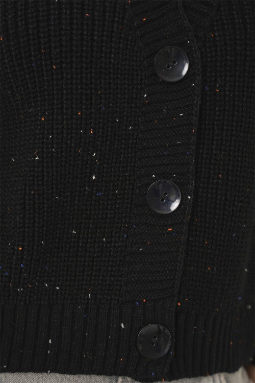 Kadın Oversize Triko Hırka 15966 - Siyah