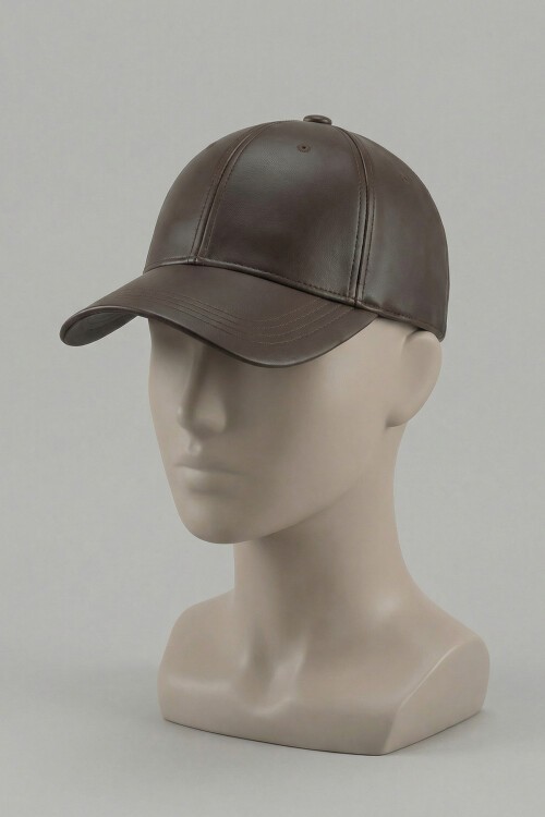 Kadın Suni Deri Şapka 010195 - Kahverengi