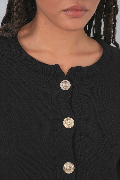 Kadın Triko Panço Hırka 15965 - Siyah