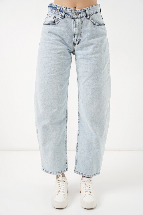 Kadın Yüksek Bel Kot Pantolon 30081 - Buz Mavi