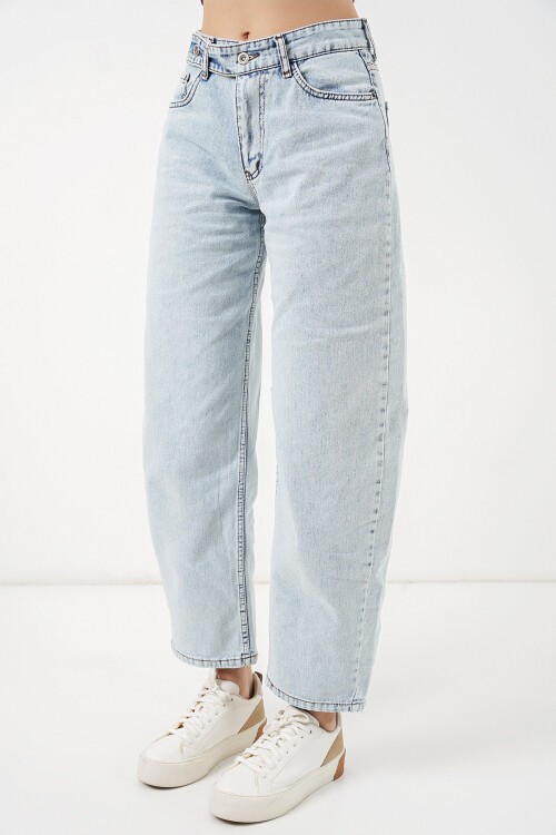 Kadın Yüksek Bel Kot Pantolon 30081 - Buz Mavi