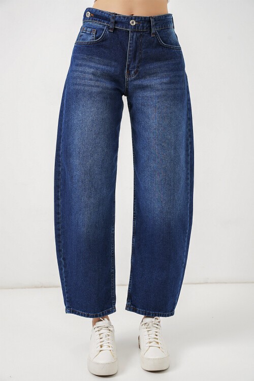 Kadın Yüksek Bel Kot Pantolon 30081 - Lacivert