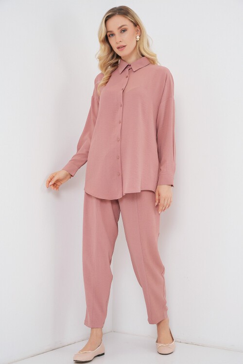 Merterium 6593 Oversize İkili Takım - Pudra