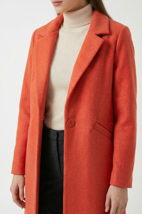 Merterium 9085 Kaşe Kaban - B.Kırmızı