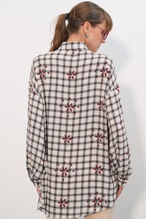 3900 Oversize Uzun Basic Gömlek - E.Siyah