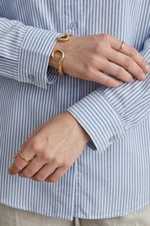 3900 Oversize Uzun Basic Gömlek - V. İndigo