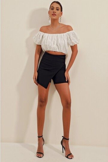 Merterium 5324 Şort Etek - Siyah