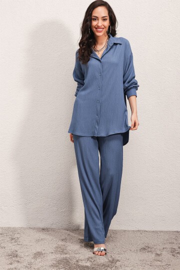 Merterium 5858 Örme İkili Takım - İndigo