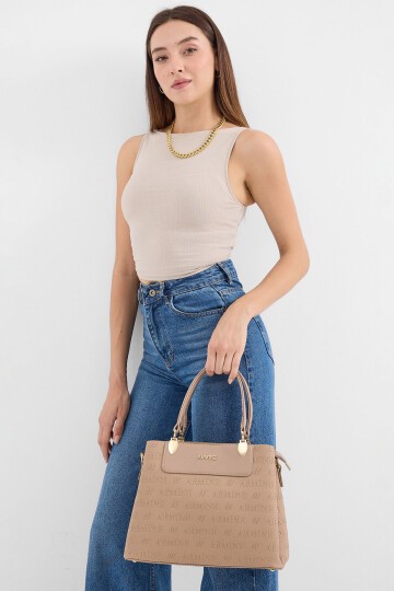 Merterium 010176 Armine Baskılı Çanta - Vizon