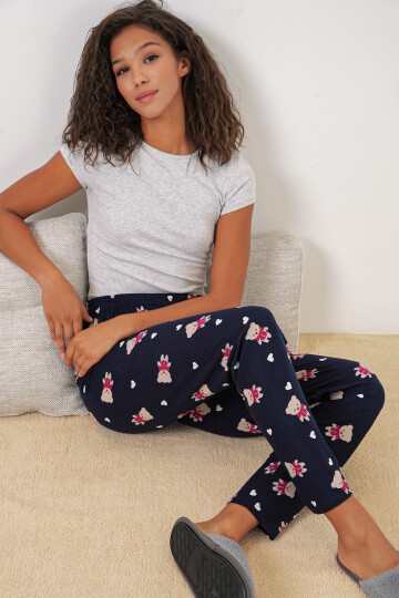 Merterium 4323 Desenli Pijama Altı - L. Lacivert