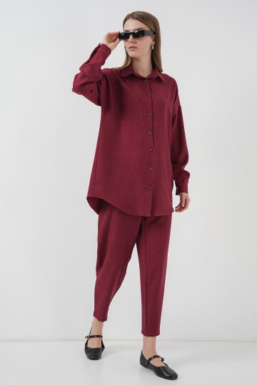 Merterium 6622 Keten İkili Takım - Bordo