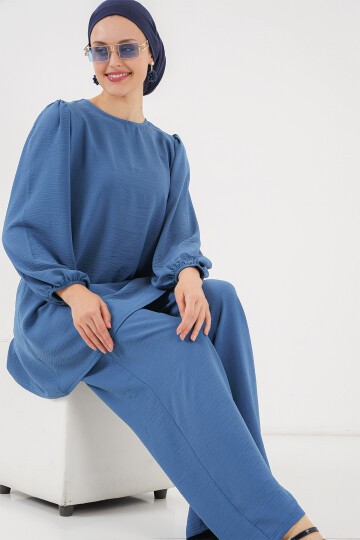 Merterium Ayrobin Tunik Pantolon Alt Üst Takım 6712 - İndigo