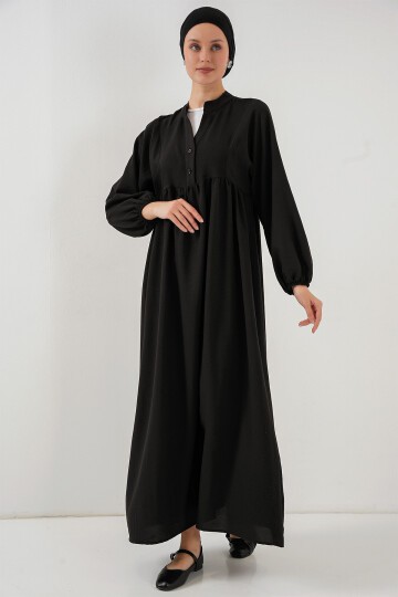 Merterium Kadın Uzun Tesettür Elbise 2525 - Siyah