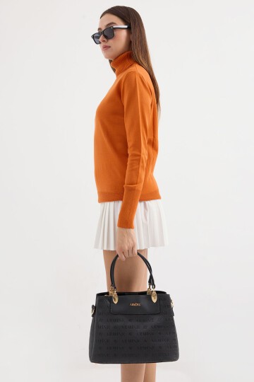 Merterium 010176 Armine Baskılı Çanta - Siyah