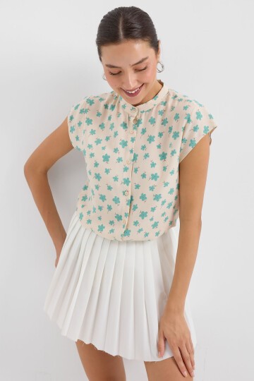 Merterium 3711 Yarım Kol Gömlek - A.Yeşil