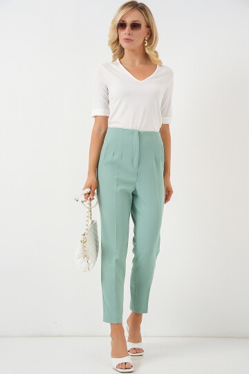 Merterium 6650 Yüksek Bel Kumaş Pantolon - Mint
