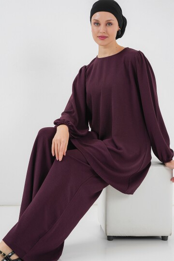 Ayrobin Tunik Pantolon Alt Üst Takım 6712 - Mürdüm