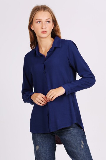 3785 Viskon Gömlek - Lacivert