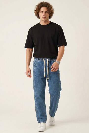 Erkek Rahat Kesim Baggy Jean Pantolon 30076 - İndigo