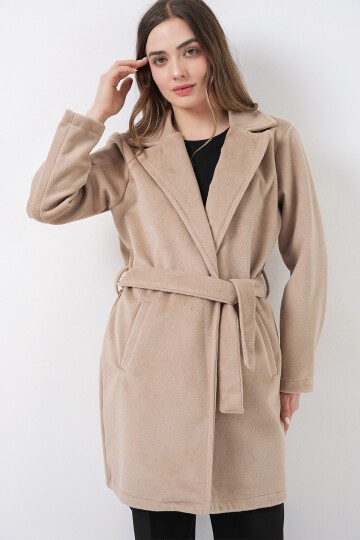Kadın Kuşaklı Kaban 9171 - Bej