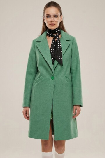 Merterium 9085 Kaşe Kaban - E.Yeşil