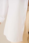 Merterium 103901 Oversize Basic Tesettür Gömlek - Beyaz