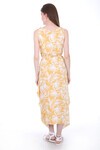 Merterium 1512 Önü Nakışlı Elbise - Sarı