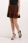 Merterium 1884 Örme Mini Etek - Kahverengi