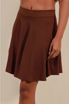 Merterium 1885 Kloş Mini Etek - Kahverengi