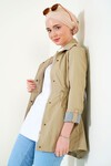 Merterium 5669 Belden Lastikli Trenchcoat - Bej