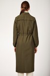 Merterium 5677 ÖNÜ BOYDAN FERMUARLI TESETTÜR TRENCHCOAT - Haki