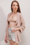 Merterium 5862 Örme Kimono - Bej
