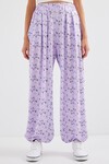 Merterium 6665 Desenli Şalvar Pantolon - Lila