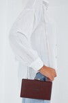 Merterium Armine Kadın Parlak Bordo Abiye Clutch Çanta 010155