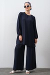 Merterium Kadın Ayrobin Tunik Pantolon Alt Üst Takım - Lacivert