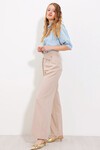 Merterium Kadın Bej Yüksek Bel Palazzo Pantolon 6646