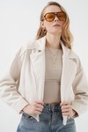 Merterium 0717 Kadın Kısa Kaşe Ceket - Ekru