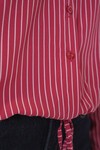 Merterium 20276 Uzun Kol Çizgili Gömlek - Kırmızı