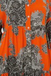 Merterium 2423 Otantik Desenli Tesettür Elbise - E. Turuncu