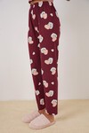 Merterium 4323 Desenli Pijama Altı - Bordo
