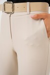 Merterium 6538 Kemerli İspanyol Paça Pantolon - Bej