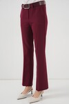 Merterium 6538 Kemerli İspanyol Paça Pantolon - Bordo