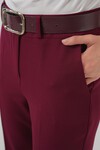 Merterium 6538 Kemerli İspanyol Paça Pantolon - Bordo